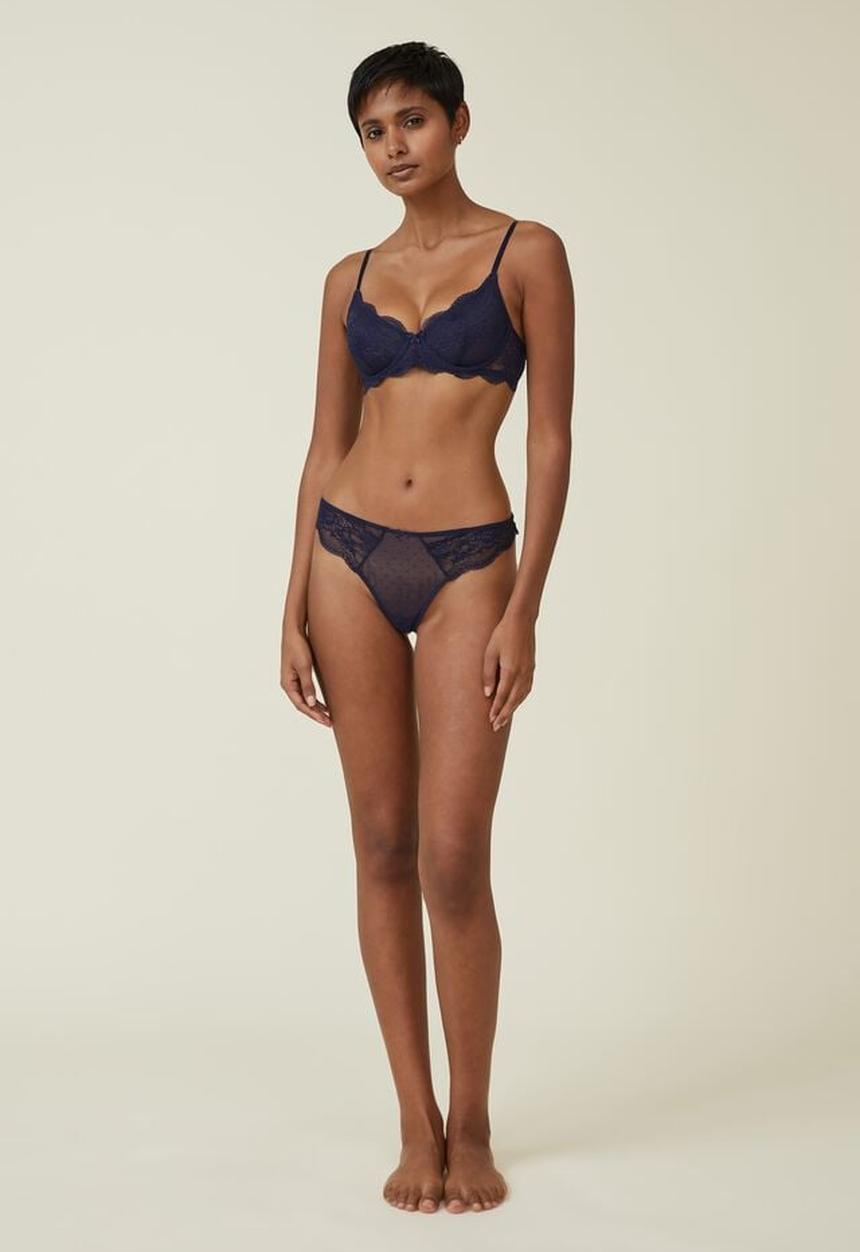 Cotton On - Nala lace underwire bra - french navy