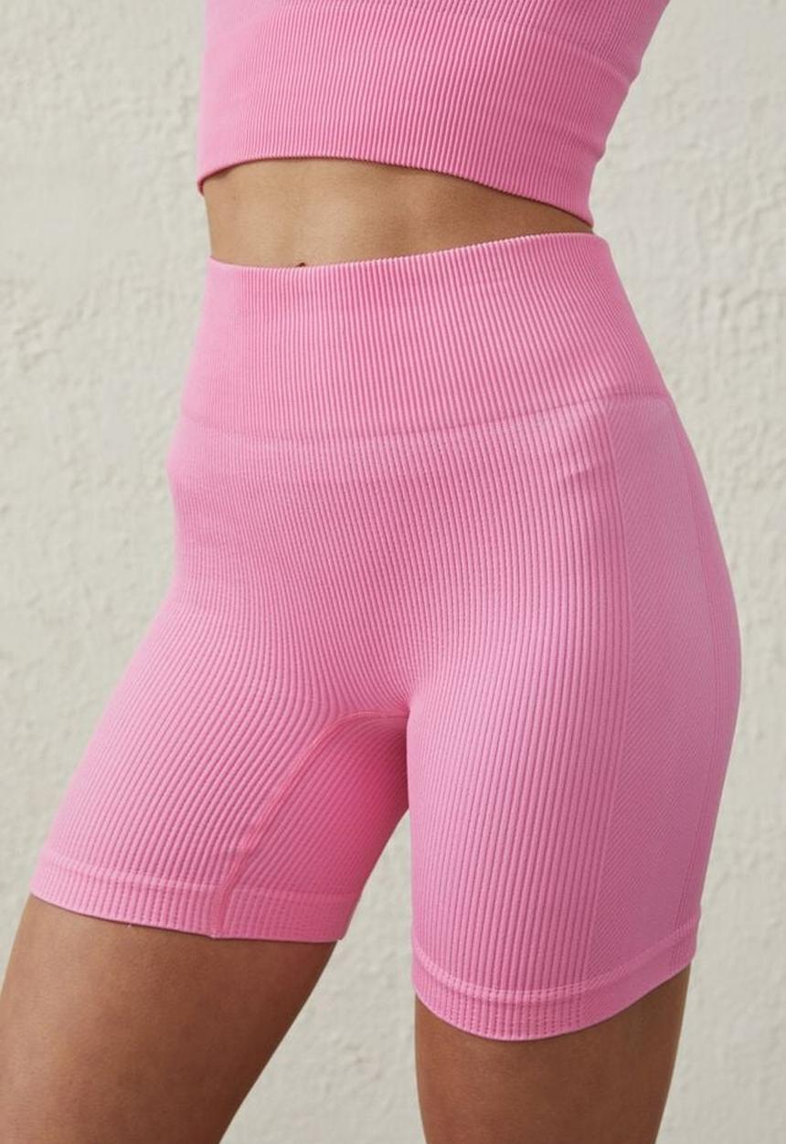 Cotton On - Seamless rib bike short - candy pink