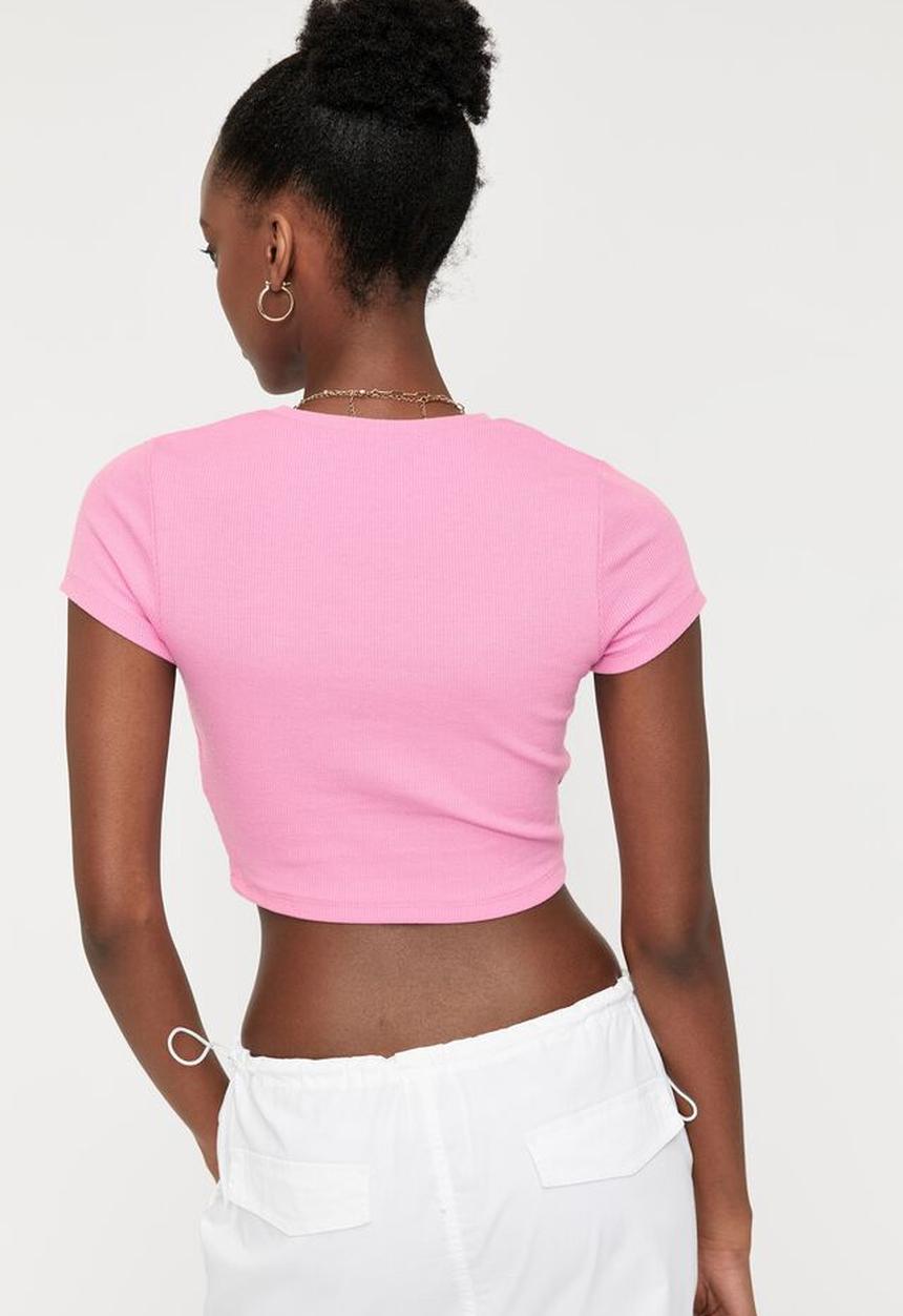 Supré  - Alissa fitted crew top - bubblegum