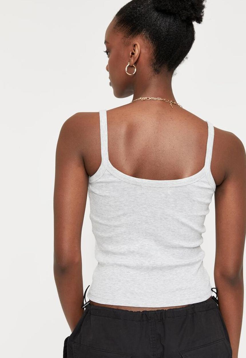 Supré  - Stacey graphic tank - grey marle & malibu