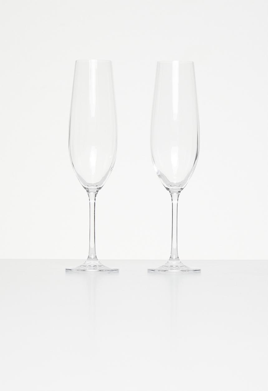 Excellent Houseware - Crystalline champagne set of 2 - clear