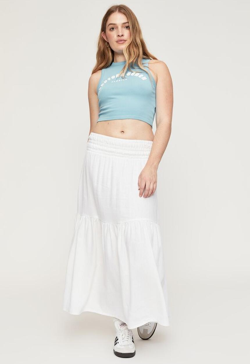 Supré  - Keira shirred maxi skirt - white