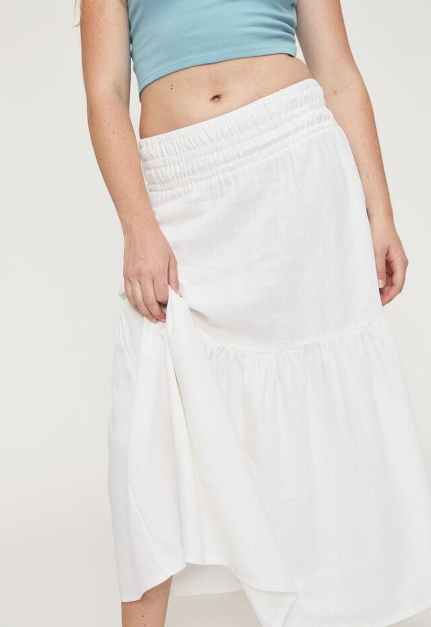 Supré  - Keira shirred maxi skirt - white
