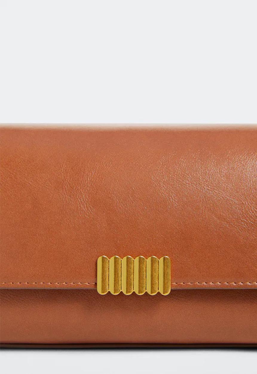 MANGO - Long chain handle bag - medium brown
