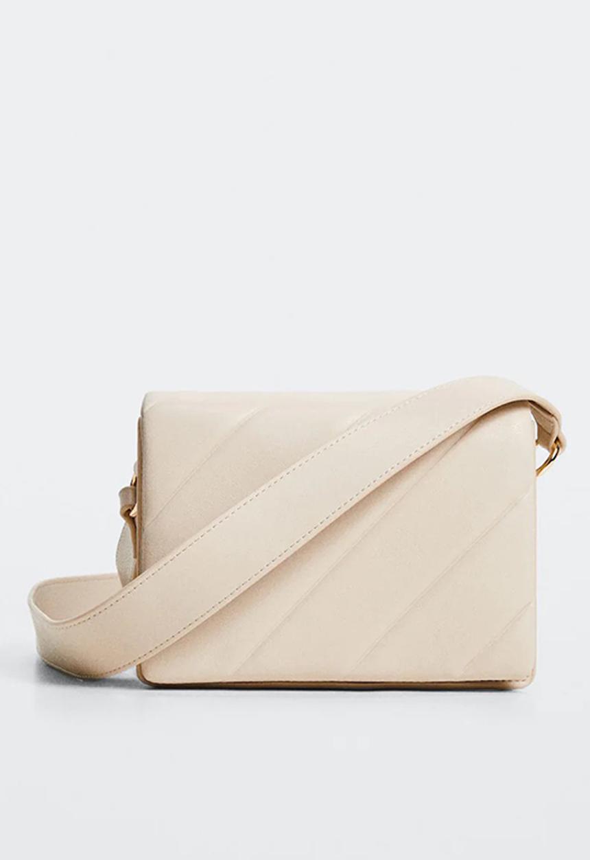 MANGO - Quilted cross - body bag - off white
