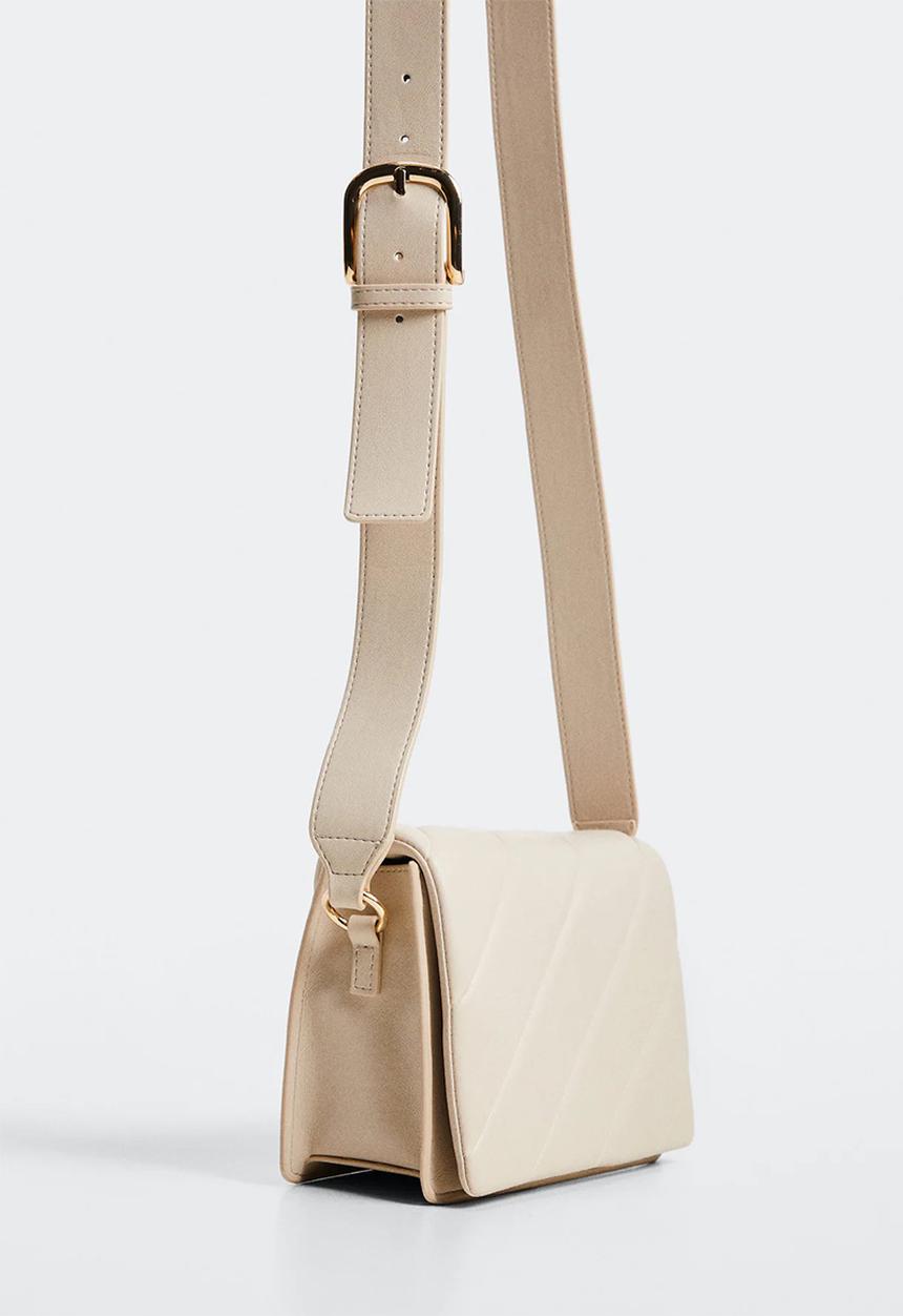MANGO - Quilted cross - body bag - off white