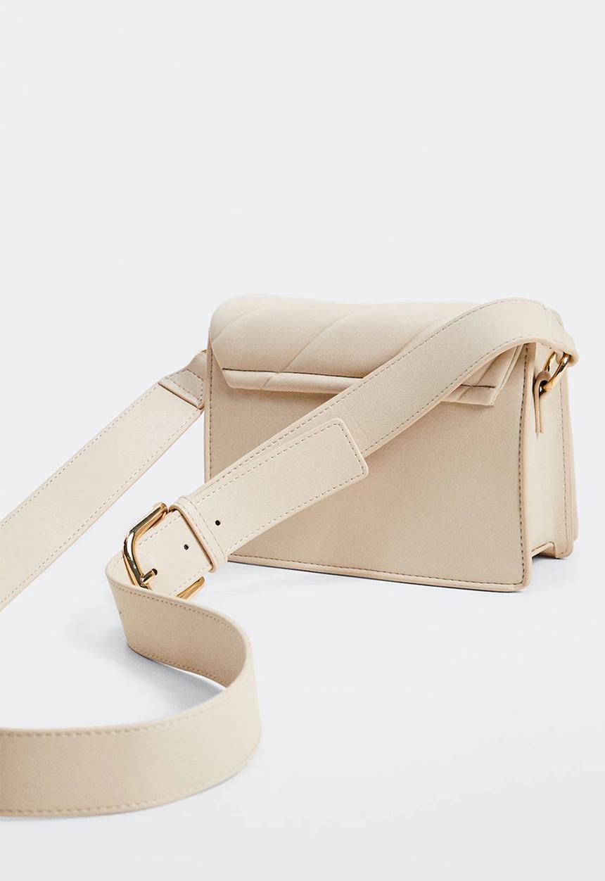 MANGO - Quilted cross - body bag - off white