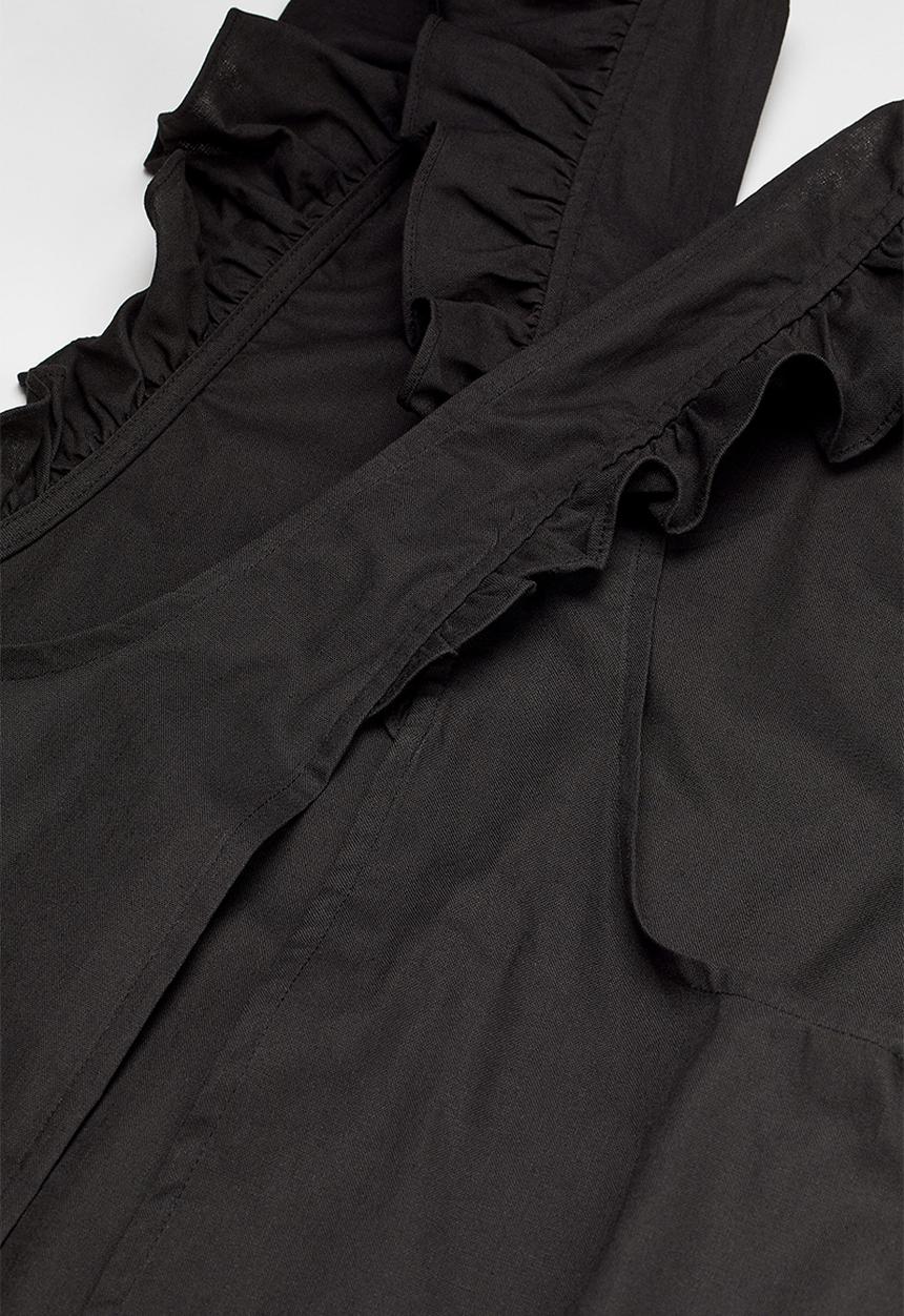 H&M - Flounce-trimmed apron - black