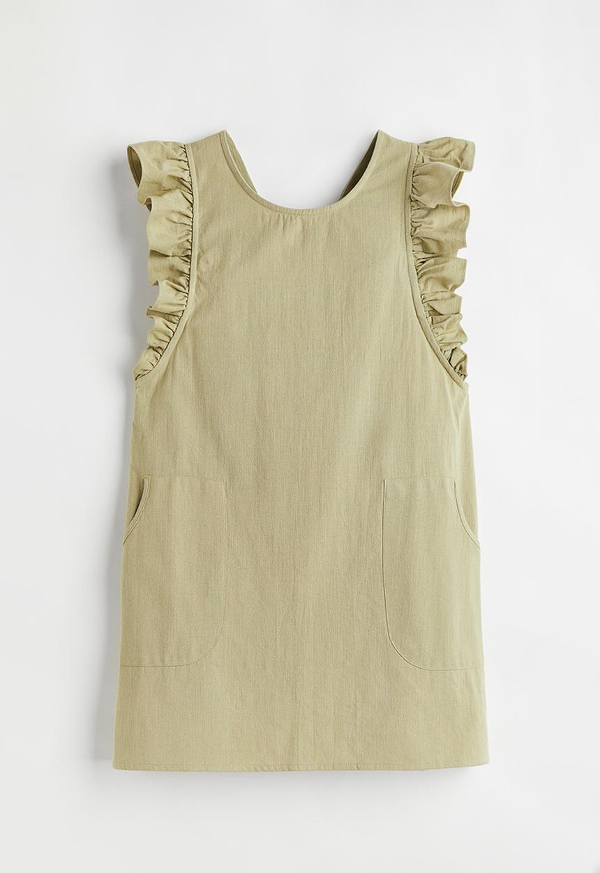 H&M - Flounce-trimmed apron - green