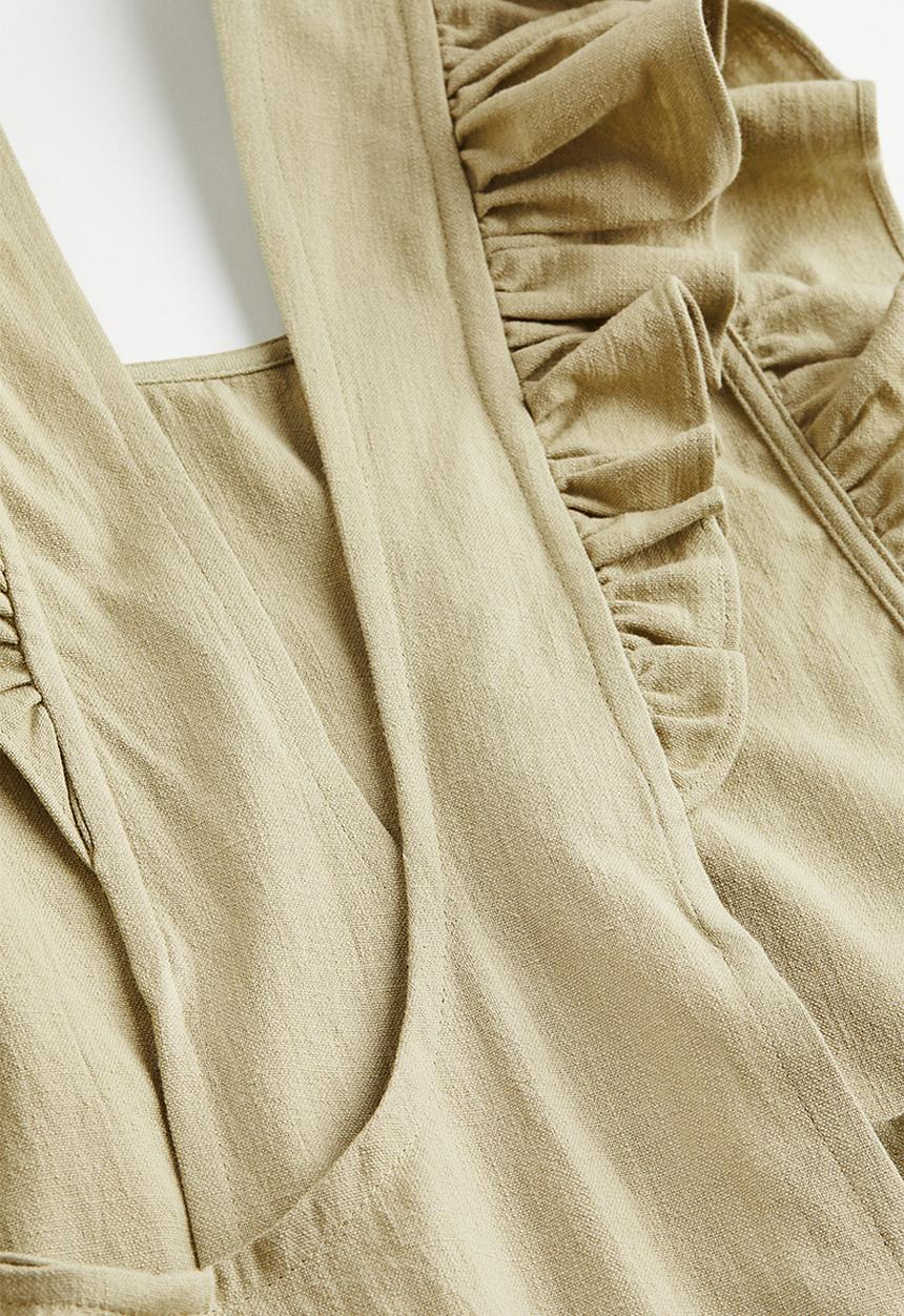 H&M - Flounce-trimmed apron - green