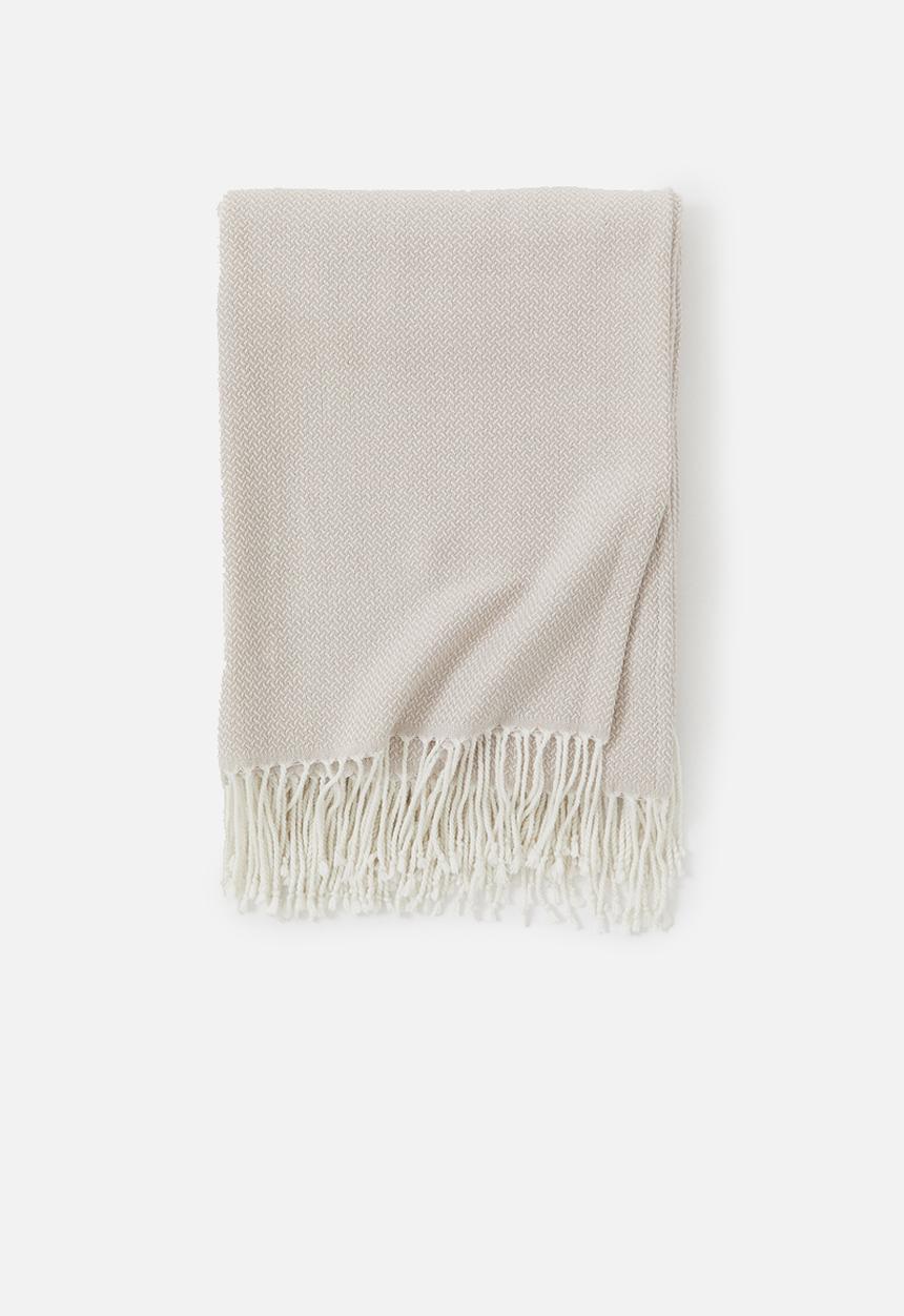H&M - Jacquard-weave blanket - grey/beige