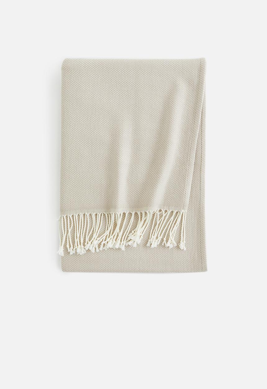 H&M - Jacquard-weave blanket - grey/beige