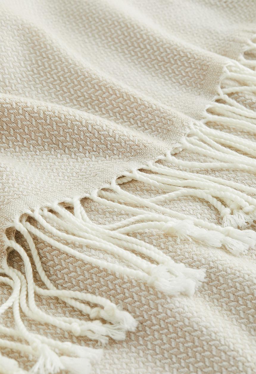 H&M - Jacquard-weave blanket - grey/beige