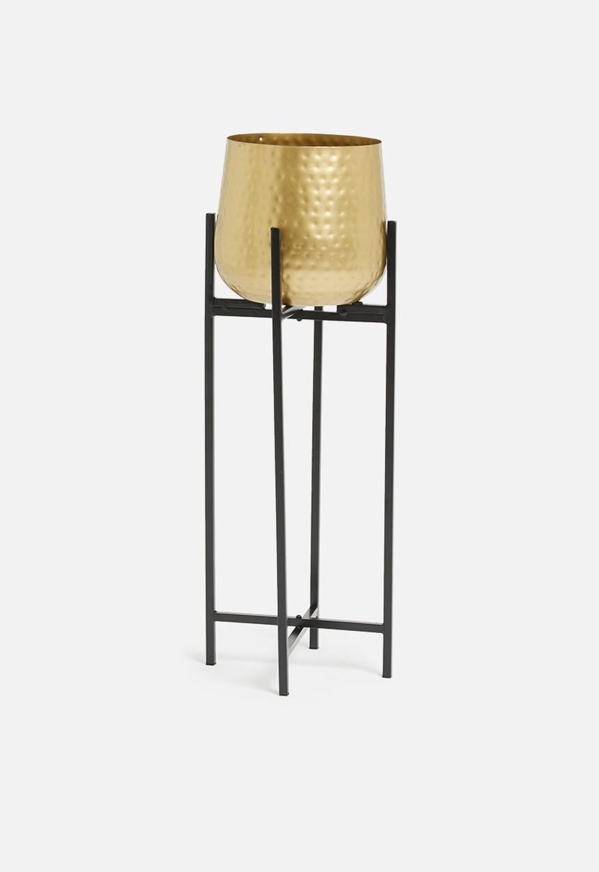 H&S - Large flowerpot on stand - gold