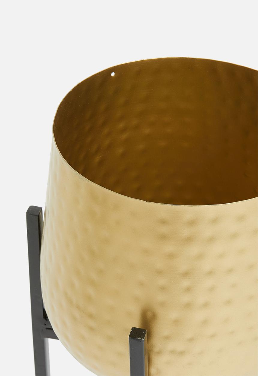 H&S - Large flowerpot on stand - gold