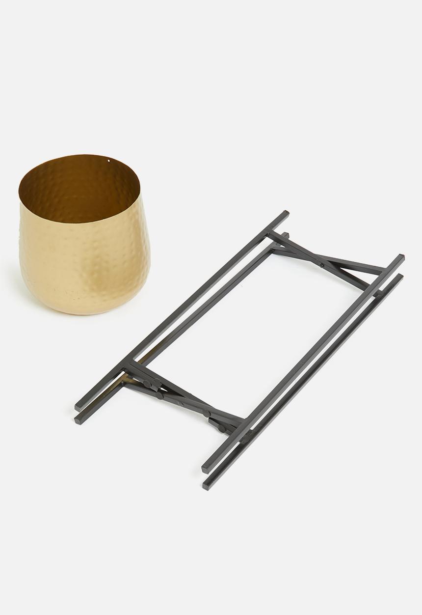 H&S - Large flowerpot on stand - gold