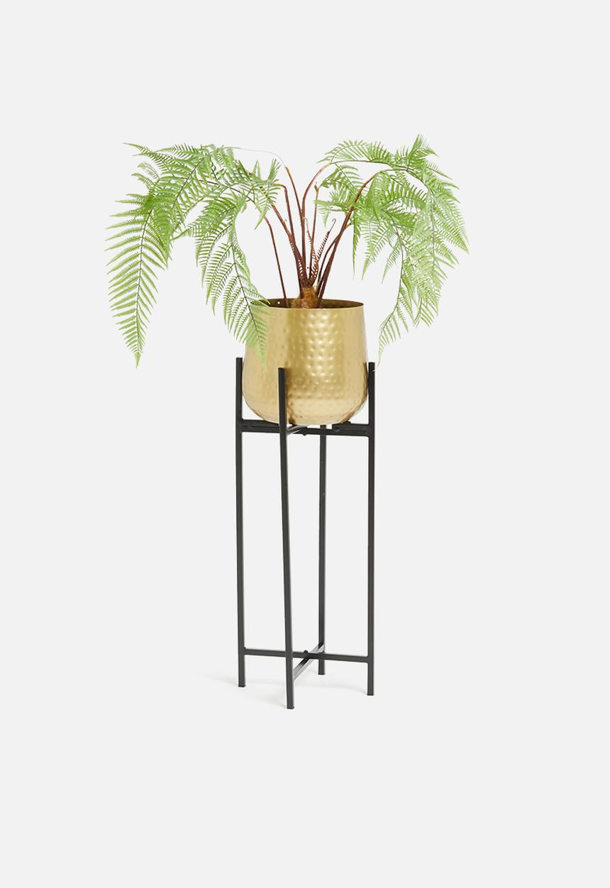 H&S - Large flowerpot on stand - gold
