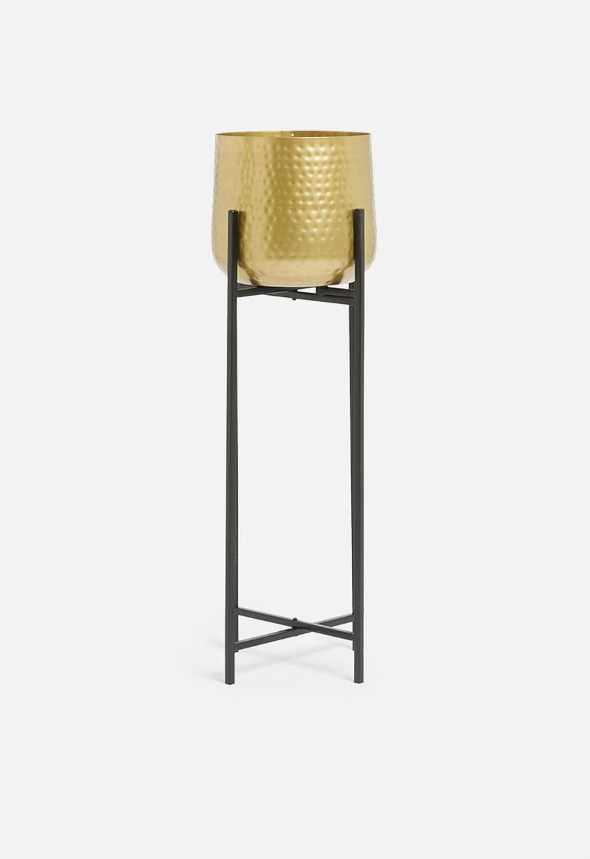 H&S - Small flowerpot on stand - gold