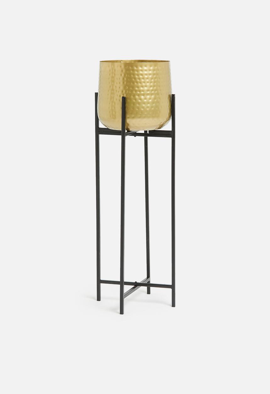 H&S - Small flowerpot on stand - gold