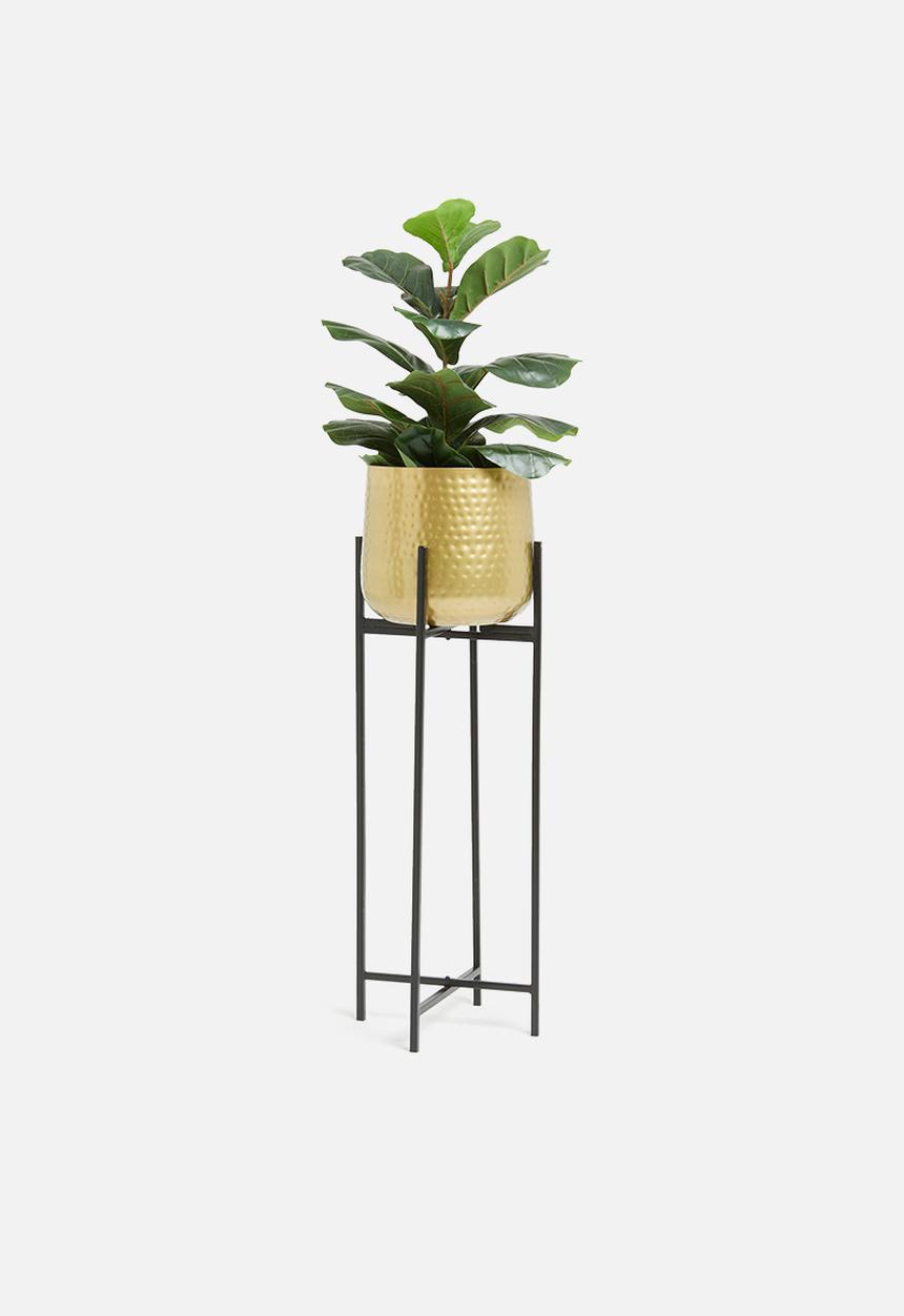 H&S - Small flowerpot on stand - gold