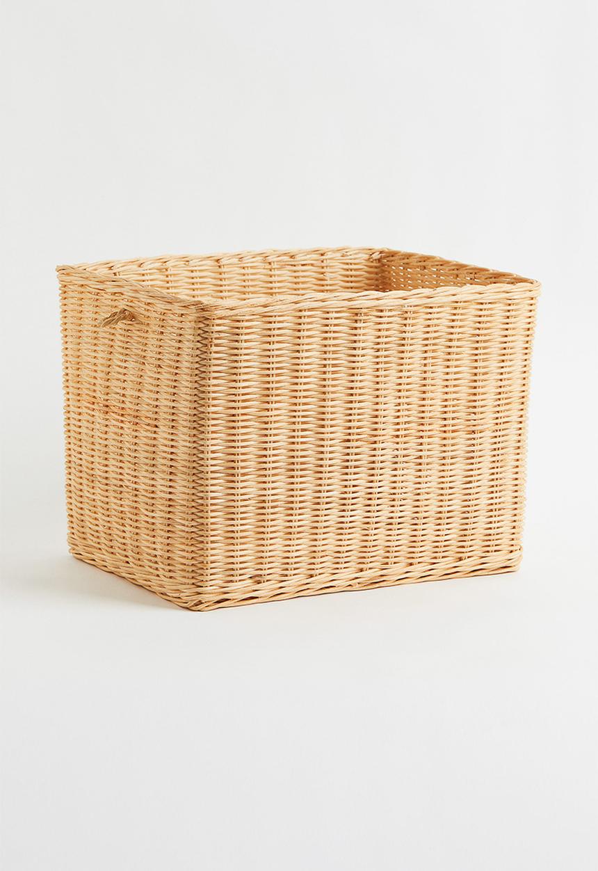 H&M - Tall rattan storage basket - beige