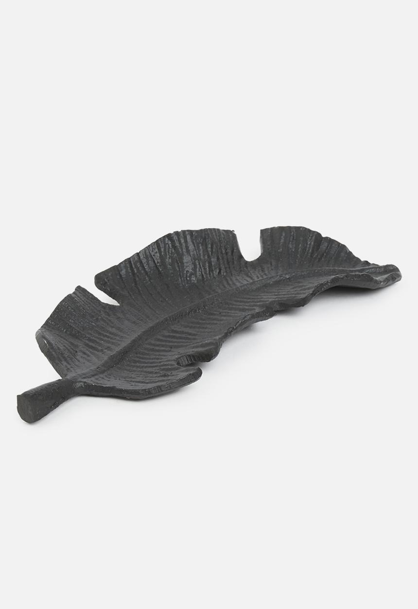 H&S - Oak leaf tray - black