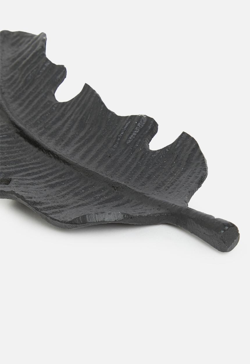 H&S - Oak leaf tray - black