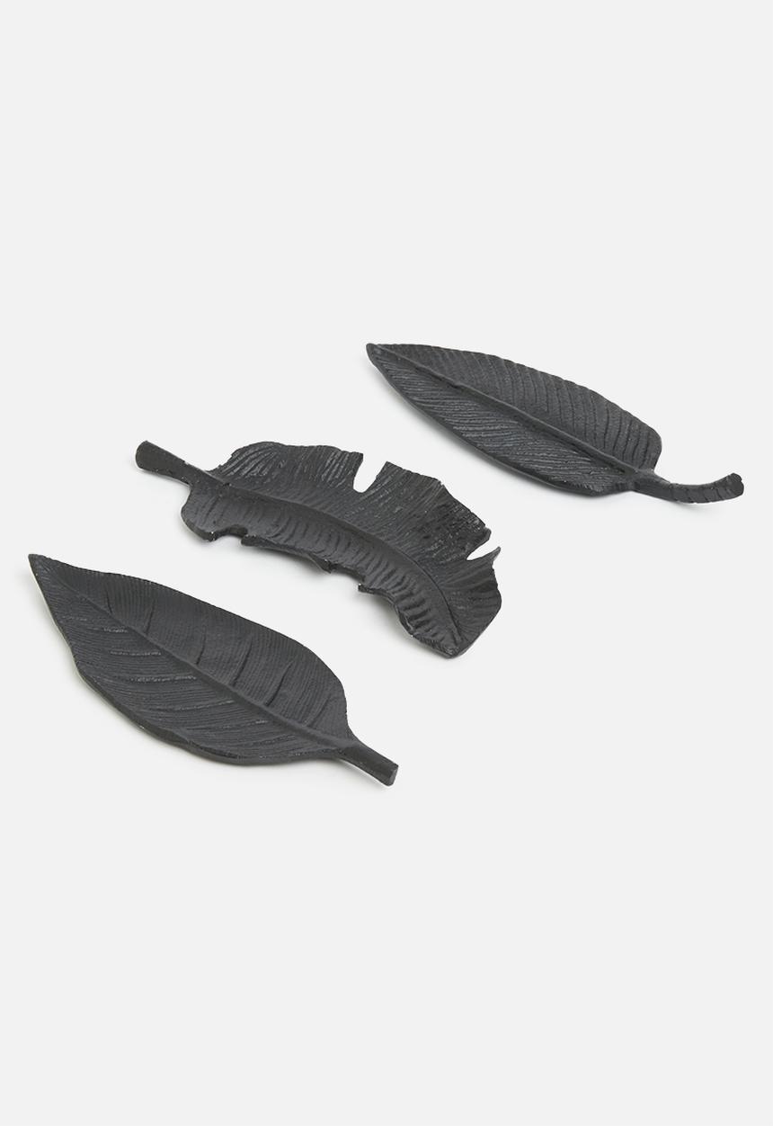 H&S - Oak leaf tray - black