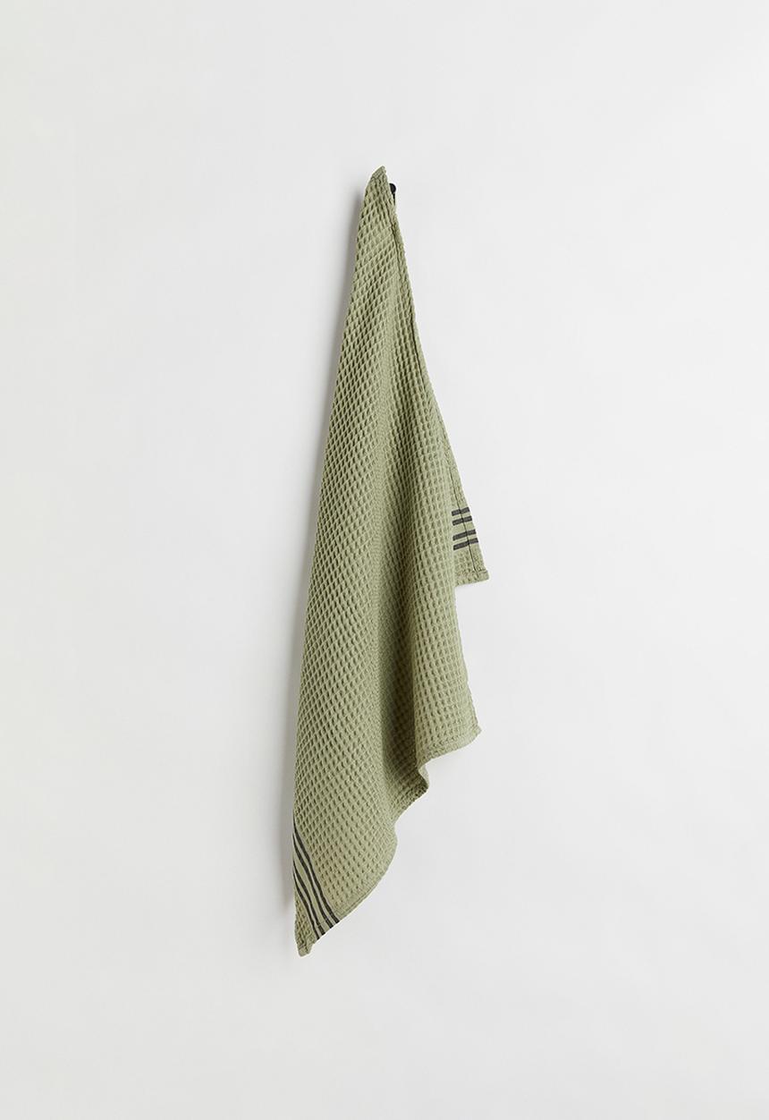 H&M - Waffled tea towel - green/multi