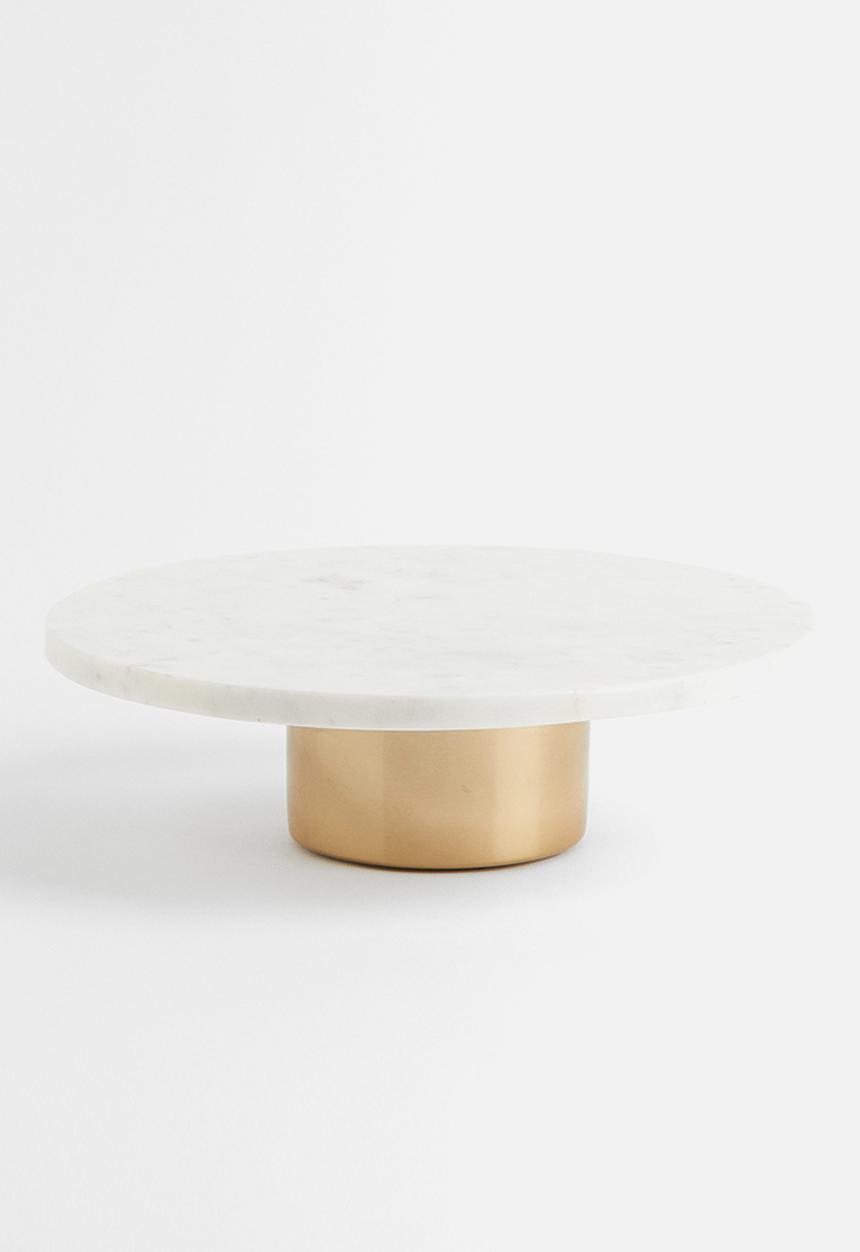 H&M - Marble cake stand - white