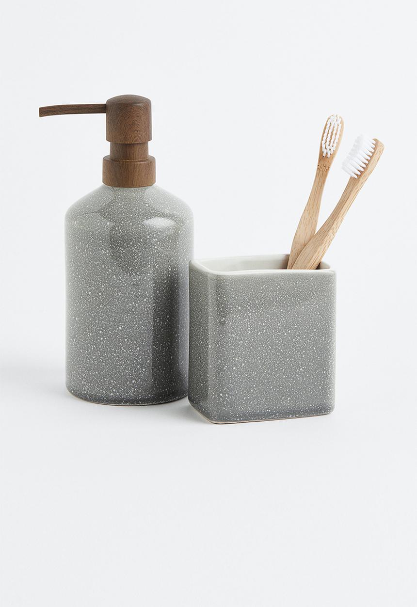 H&M - Stoneware soap dispenser - grey/multi