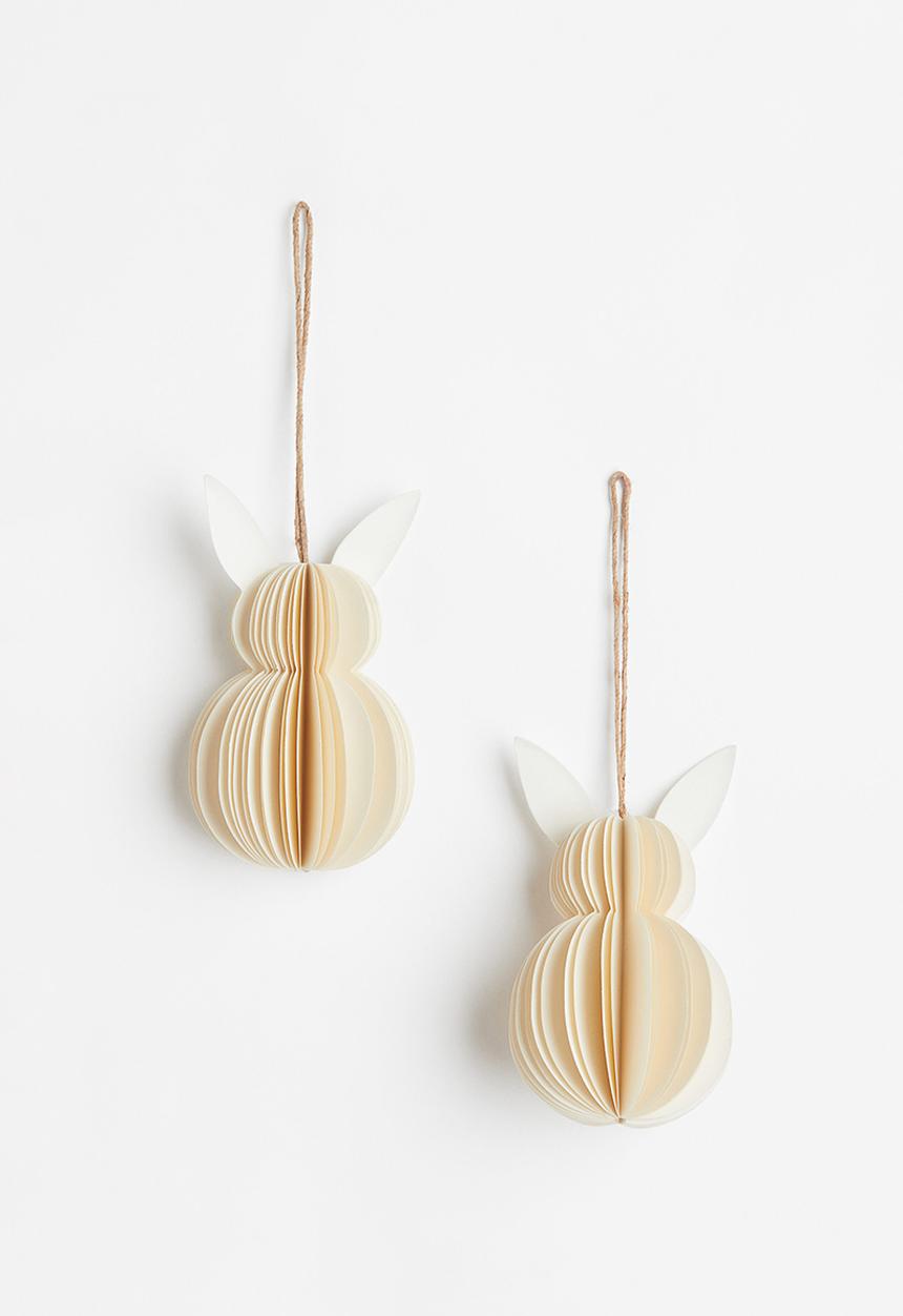H&M - 2-pack paper easter decorations - beige