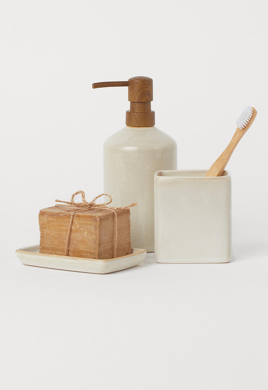 H&M - Stoneware soap dispenser - beige/multi
