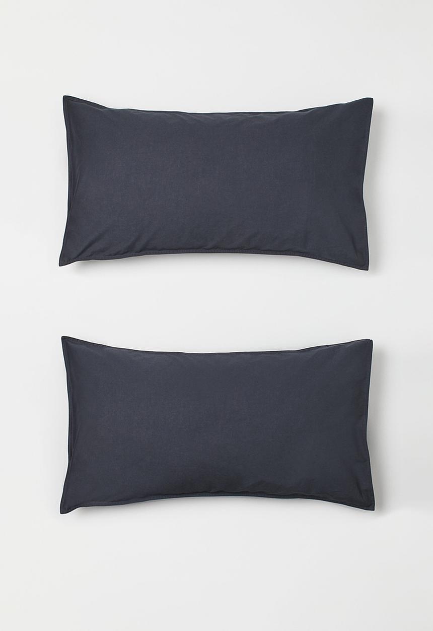 H&M - 2-pack cotton pillowcases - grey I