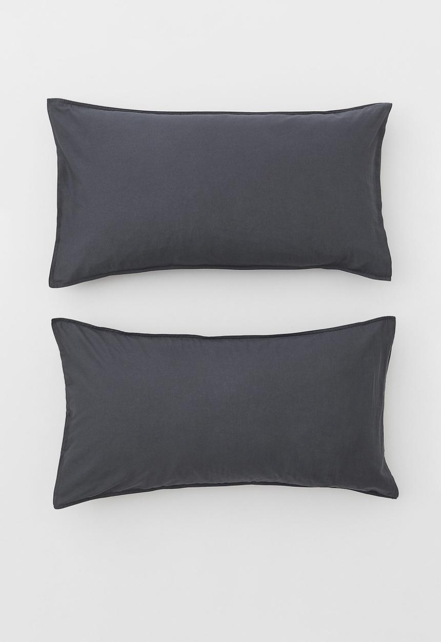 H&M - 2-pack cotton pillowcases - grey I