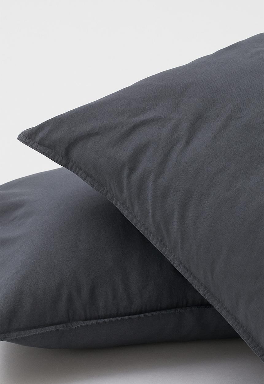 H&M - 2-pack cotton pillowcases - grey I