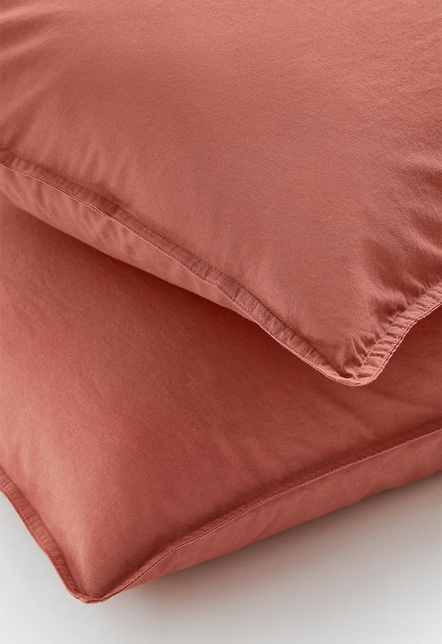 H&M - 2-pack cotton king pillowcases - rust red