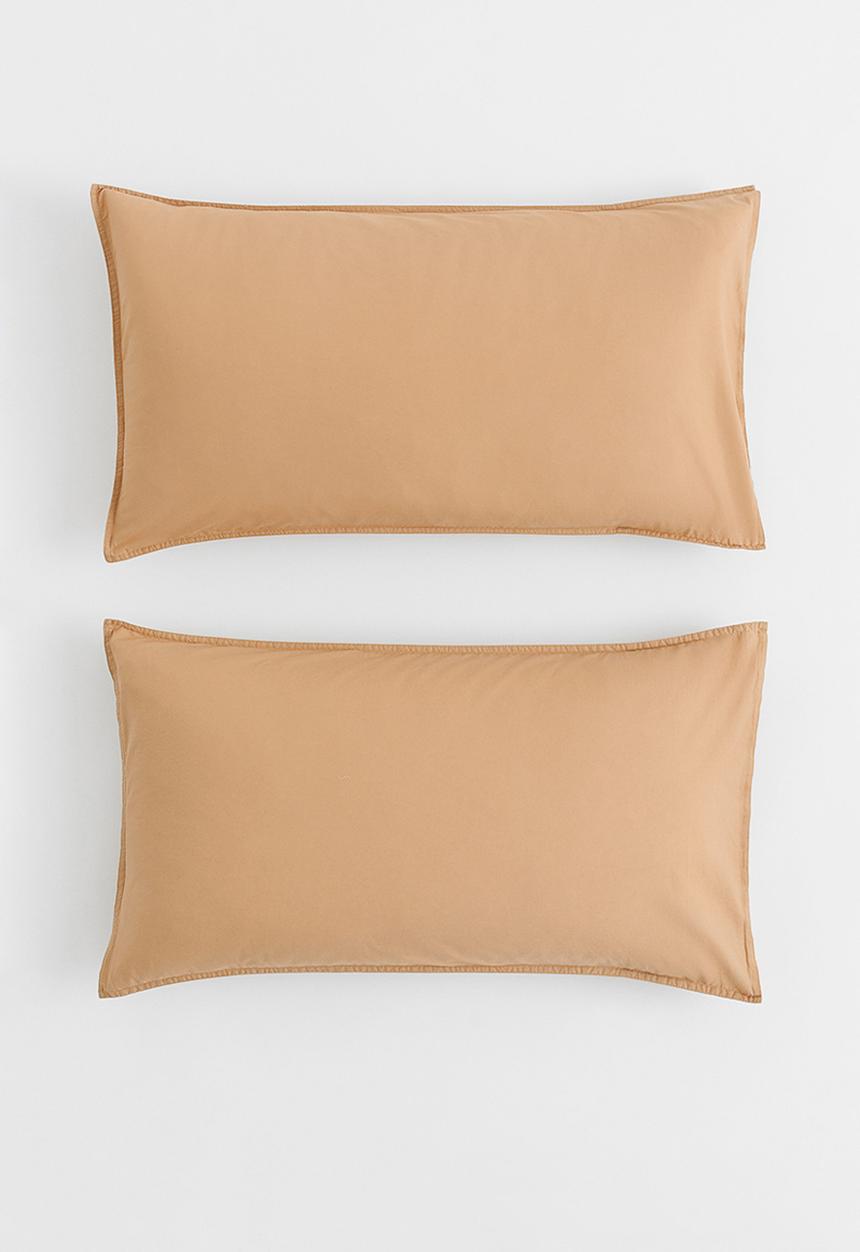 H&M - 2-pack cotton pillowcases - yellow I