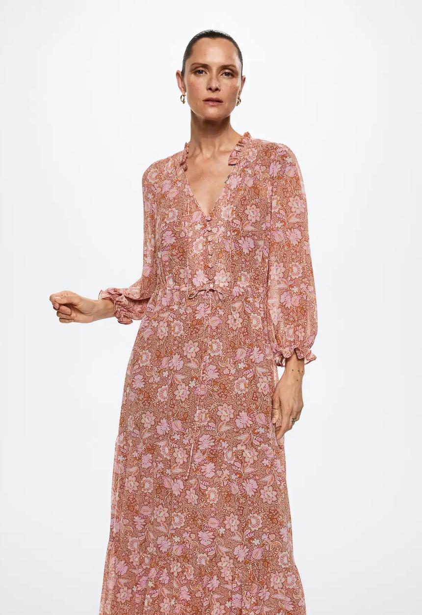 MANGO - Dress fifty - medium orange