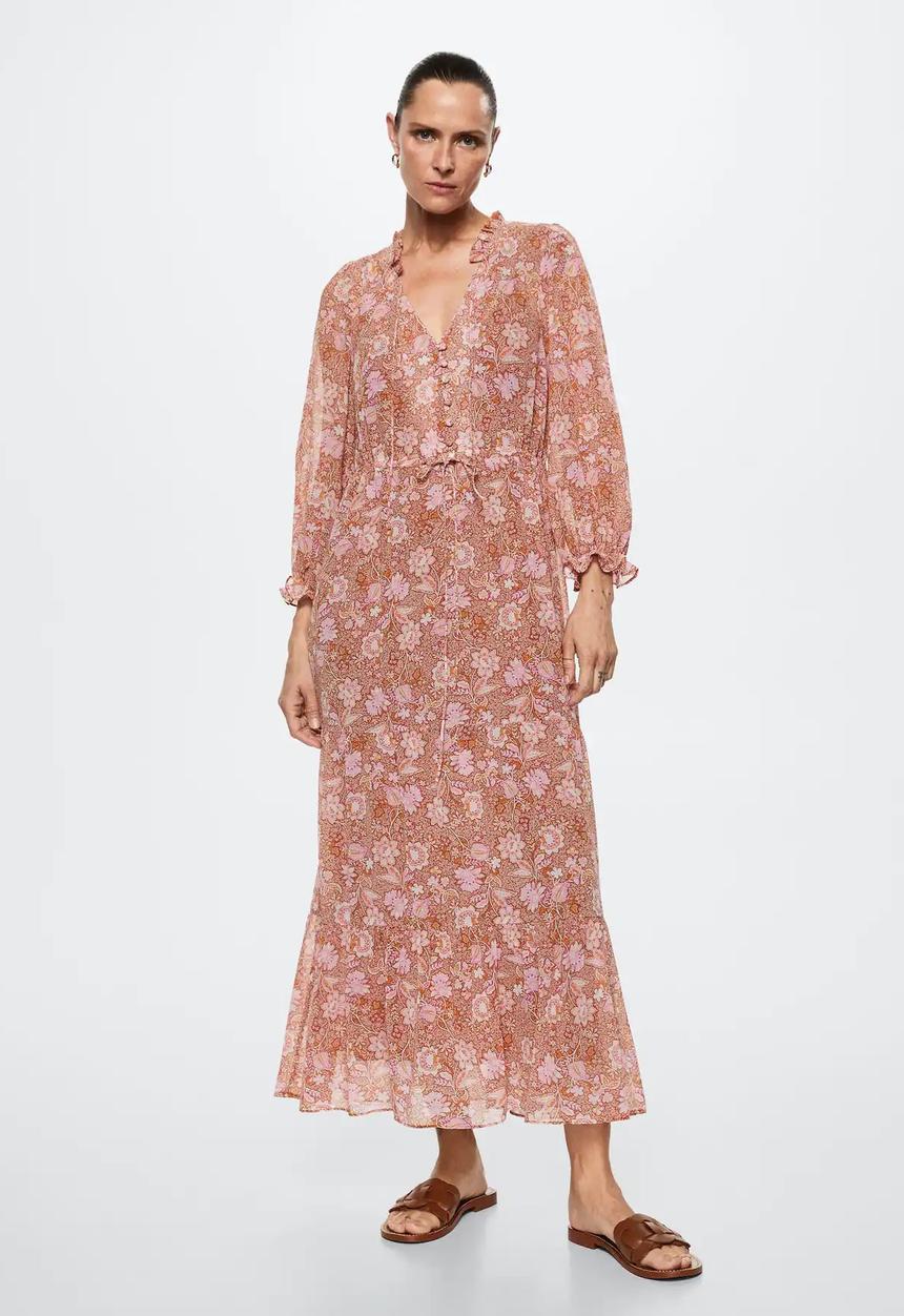 MANGO - Dress fifty - medium orange