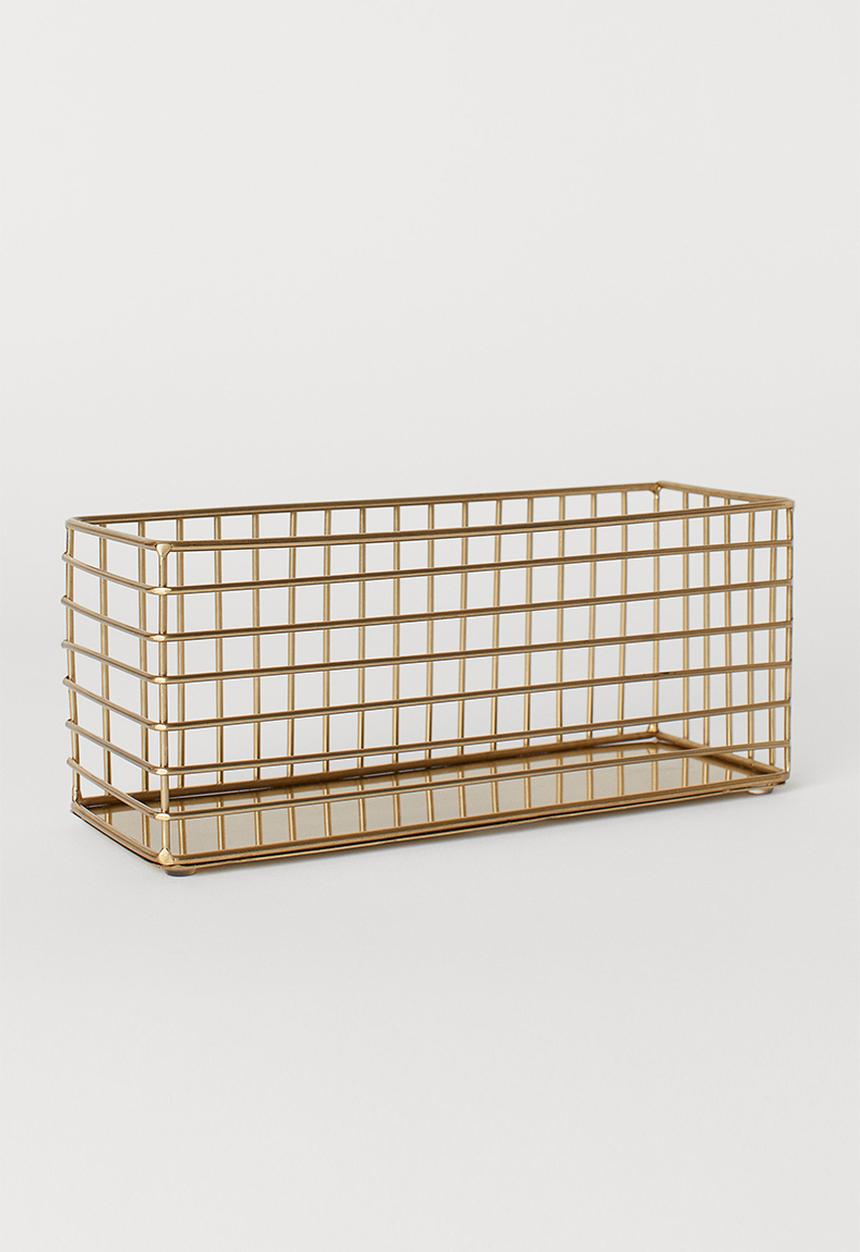 H&M - Metal wire basket - gold