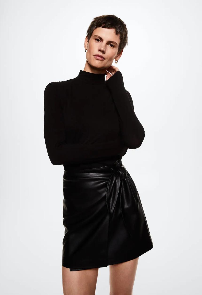 MANGO - Skirt pareo - black