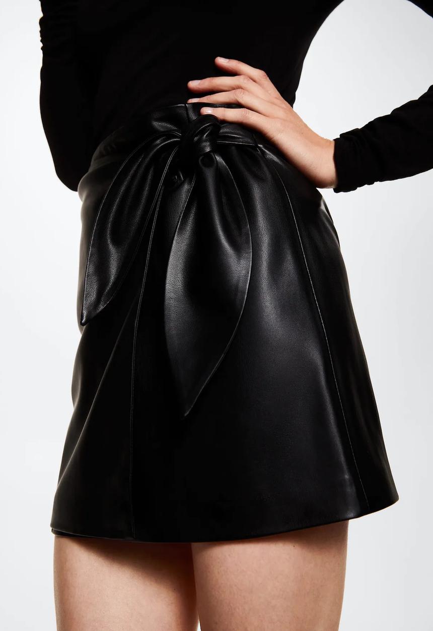 MANGO - Skirt pareo - black