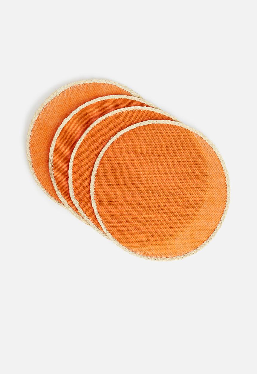 Excellent Houseware - Piper placemat set of 4- burnt orange