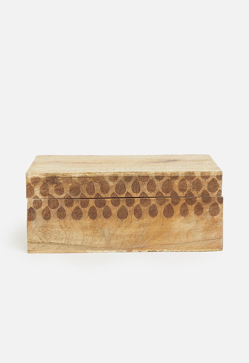 Storage Solutions - Etched decor box set of 3- natural