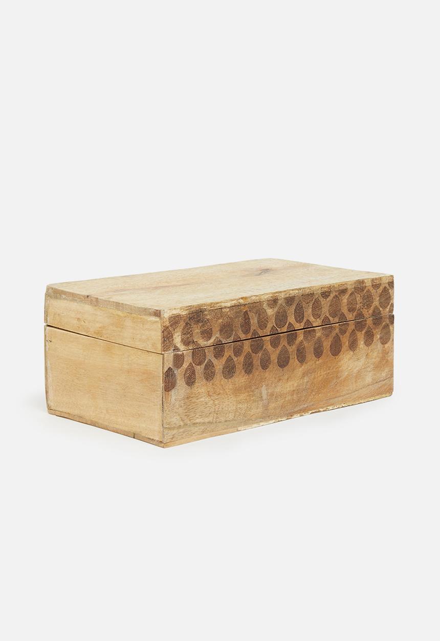 Storage Solutions - Etched decor box set of 3- natural