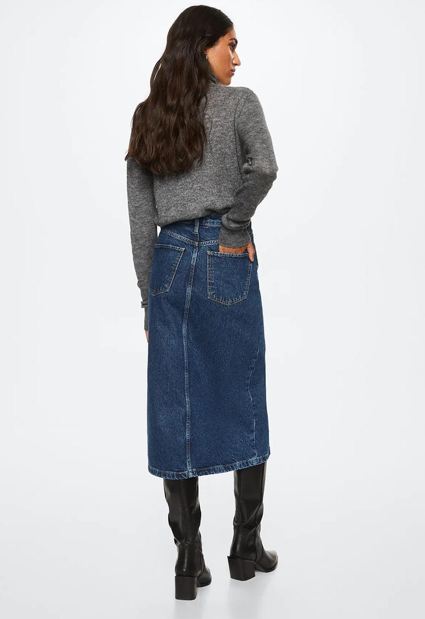 MANGO - Skirt soleil - mid blue