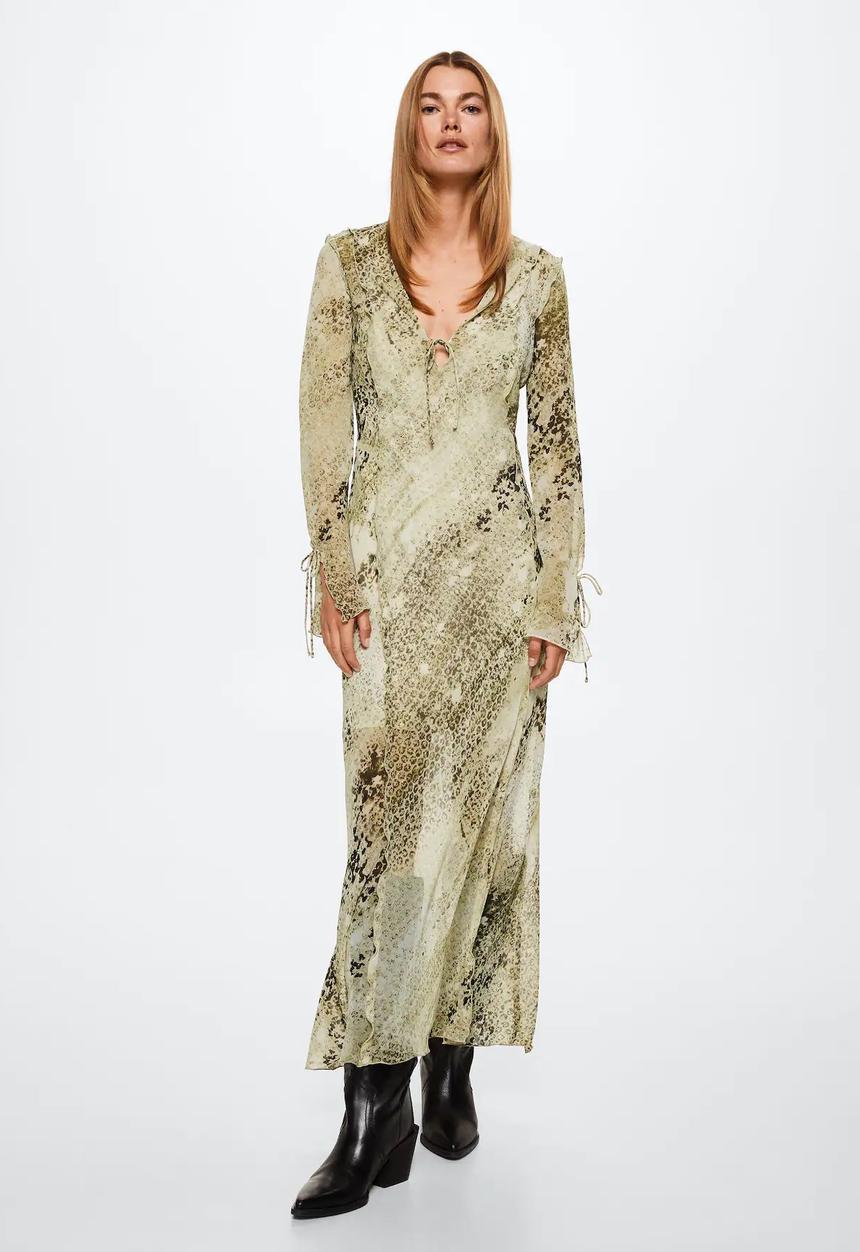 MANGO - Dress skin - light beige
