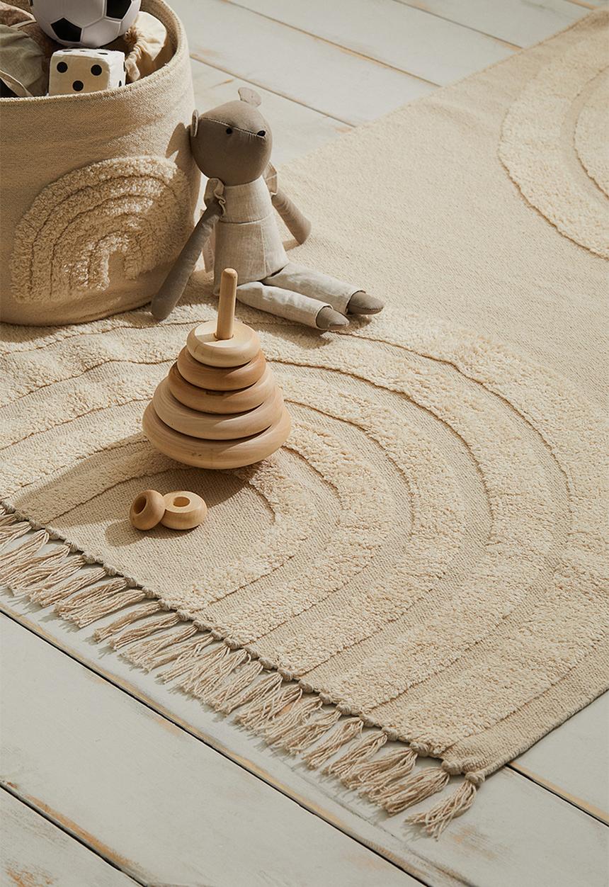 H&M - Rainbow cotton rug - beige