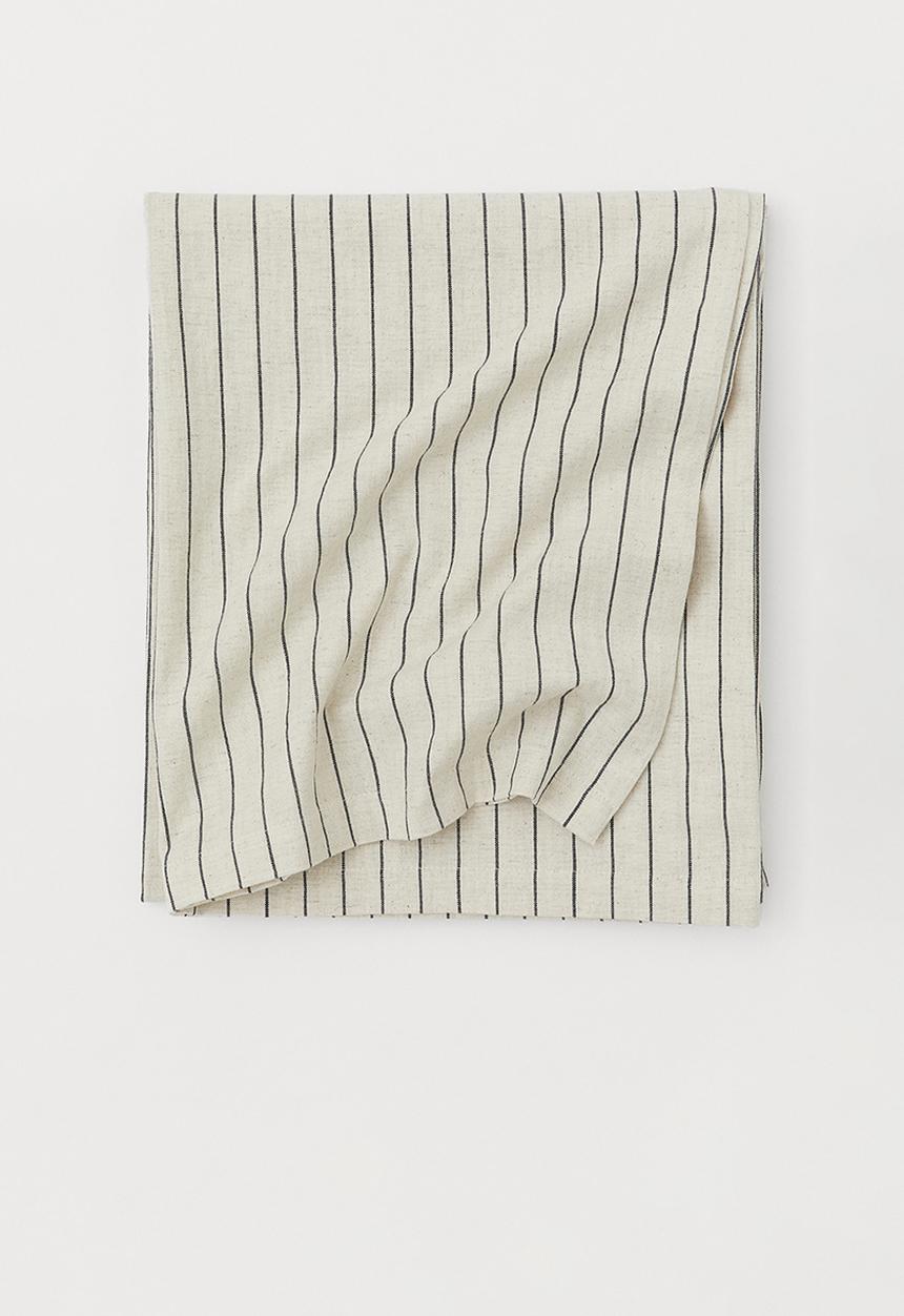 H&M - Striped linen-blend tablecloth - beige/multi